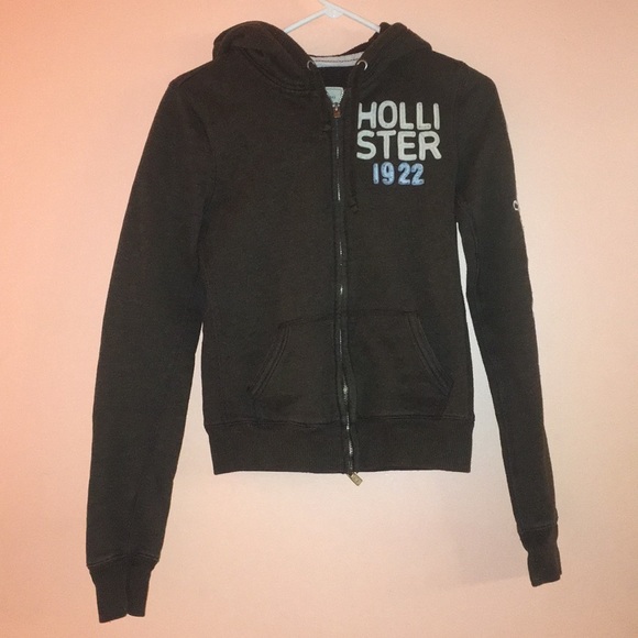 Hollister Size M Brown Zip Up Hoodie - Picture 1 of 6